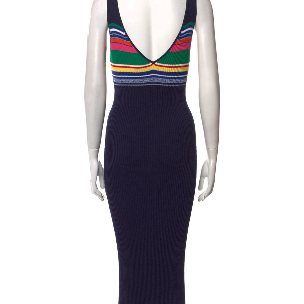 NWT XL STAUD Multicolor Striped Rib Knit Midi Dress - Picture 4 of 14